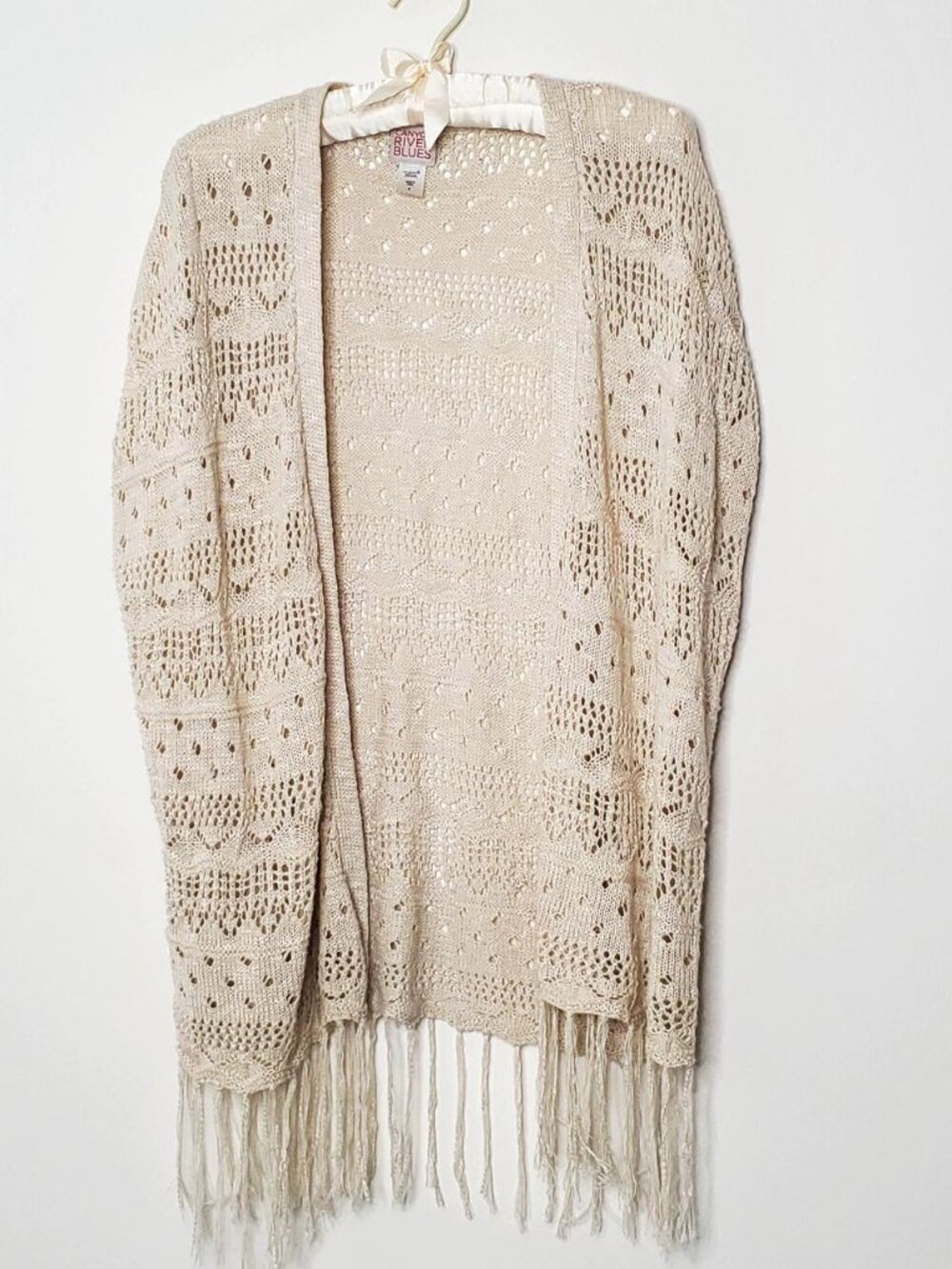 Canyon River Blues Ivory Cream Crochet Vest Sleeves (New without tag)
